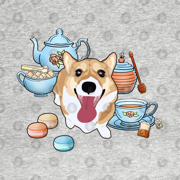 Afternoon Tea Corgi by MaplewoodMerch